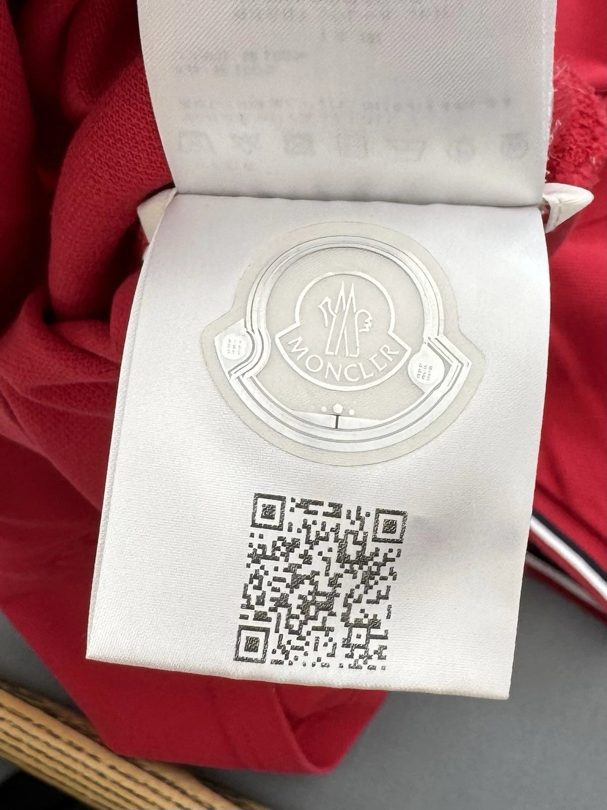 Moncler Red Logo Cotton Maglia Polo - Small (19.5” PTP) Fits S/M