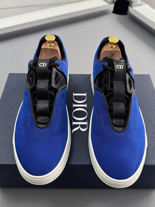 Dior Blue Canvas Runners B17 Lace Up Trainers - Size UK 11 (EU 45)