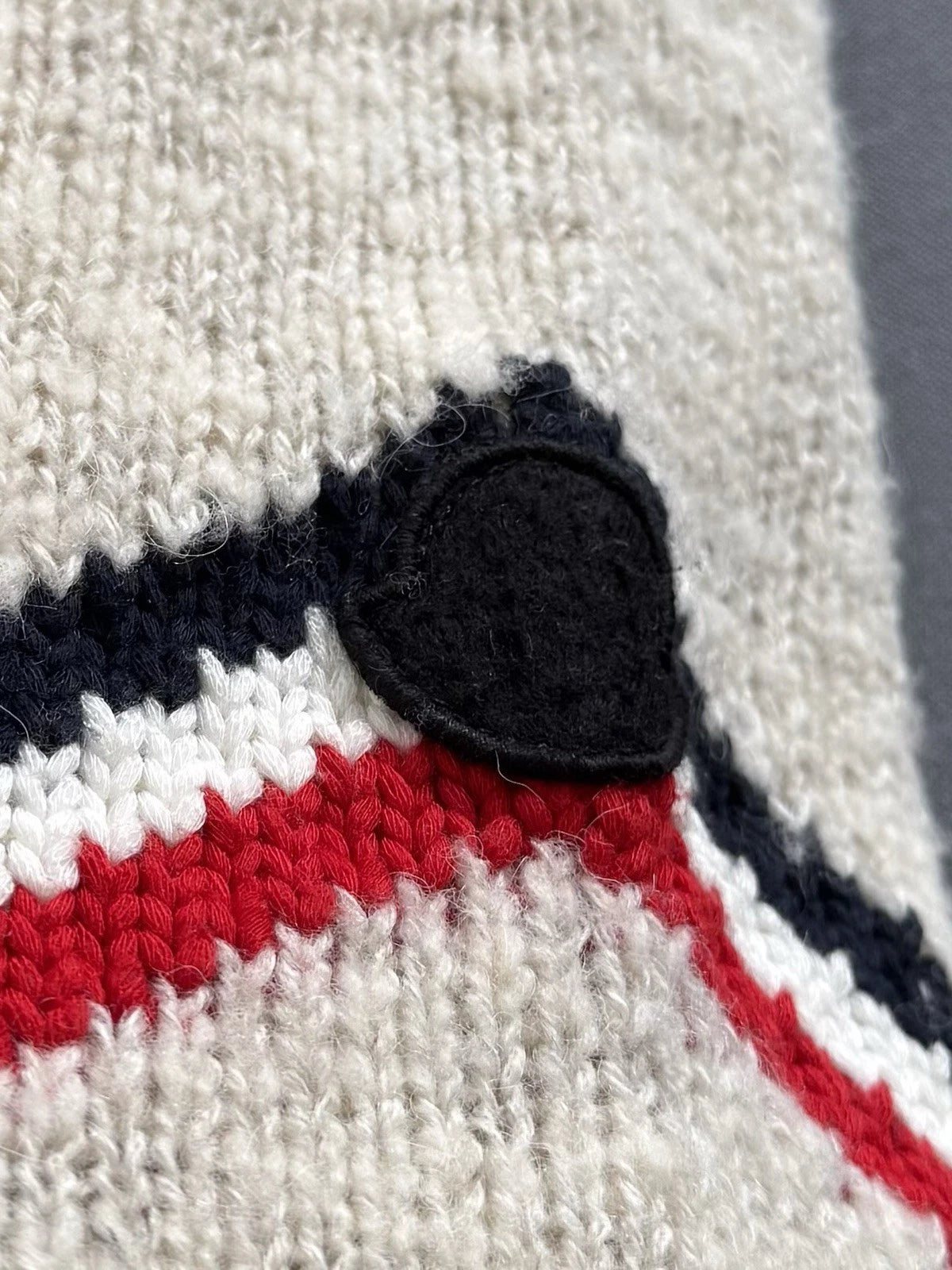 Moncler Stripe Beige Wool And Alpaca Blend Sweater - Size: XL (23” PTP)