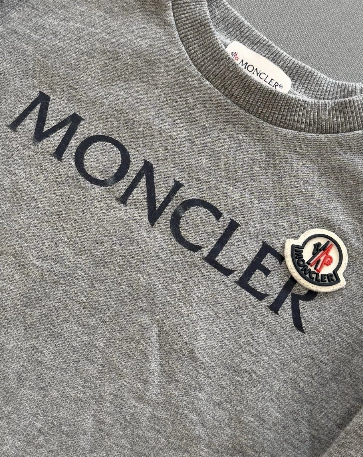 Moncler Grey Logo Print Sweater - Age 6 (14''ptp)