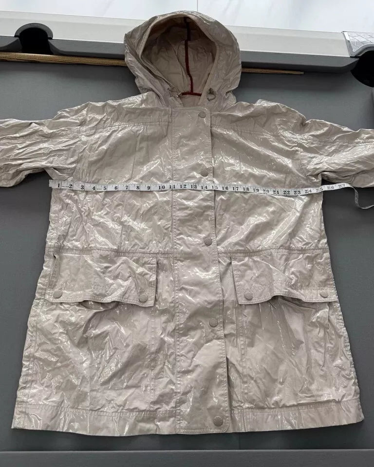 Moncler Beige Navet Rain Jacket - Size 3 - Fits UK 14/16
