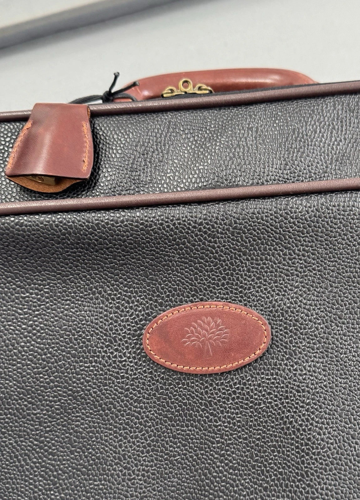 Mulberry Black Scotchgrain Briefcase