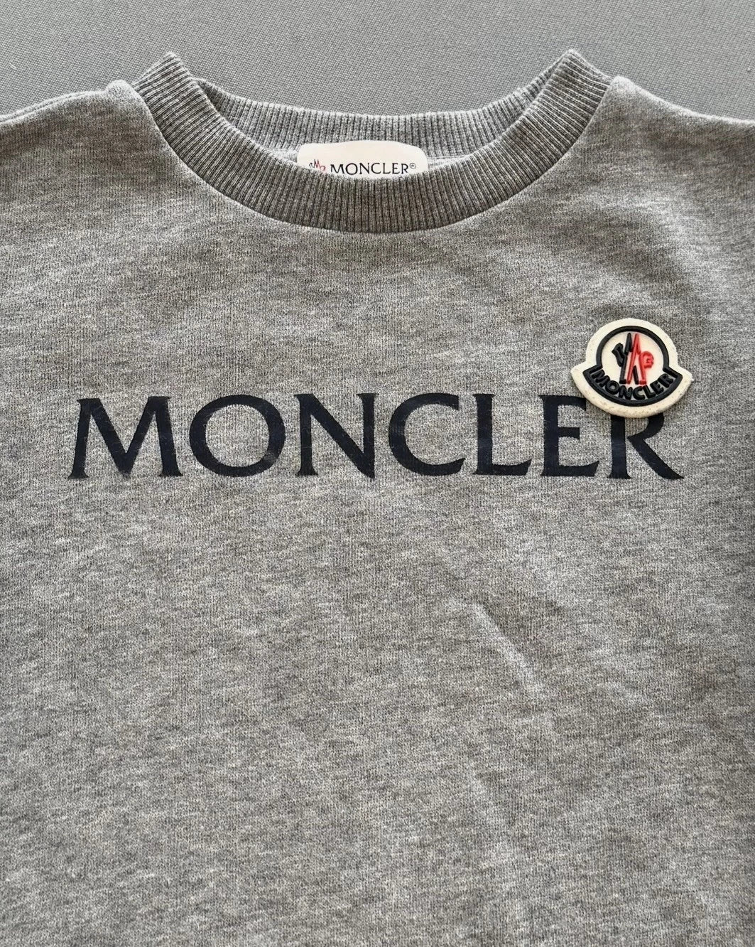 Moncler Grey Logo Print Sweater - Age 6 (14''ptp)