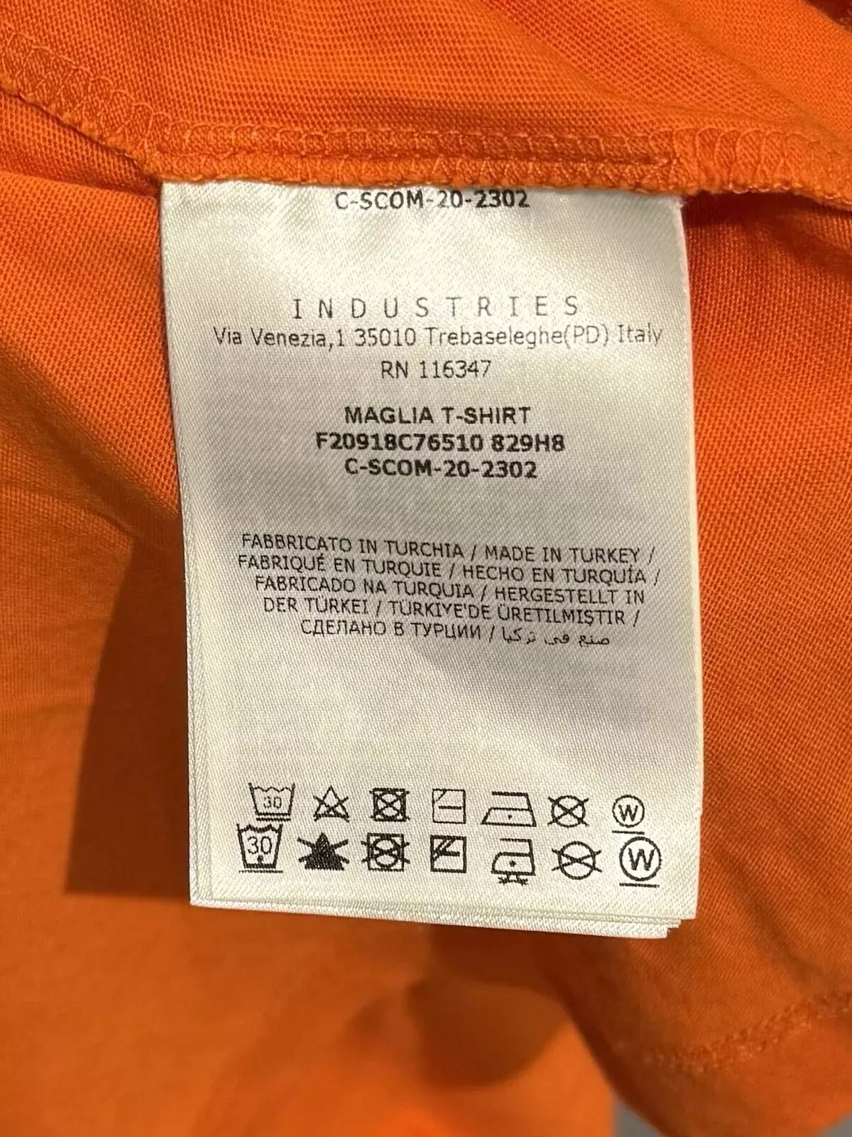 Moncler Orange Logo Print T Shirt - Large (23” PTP)