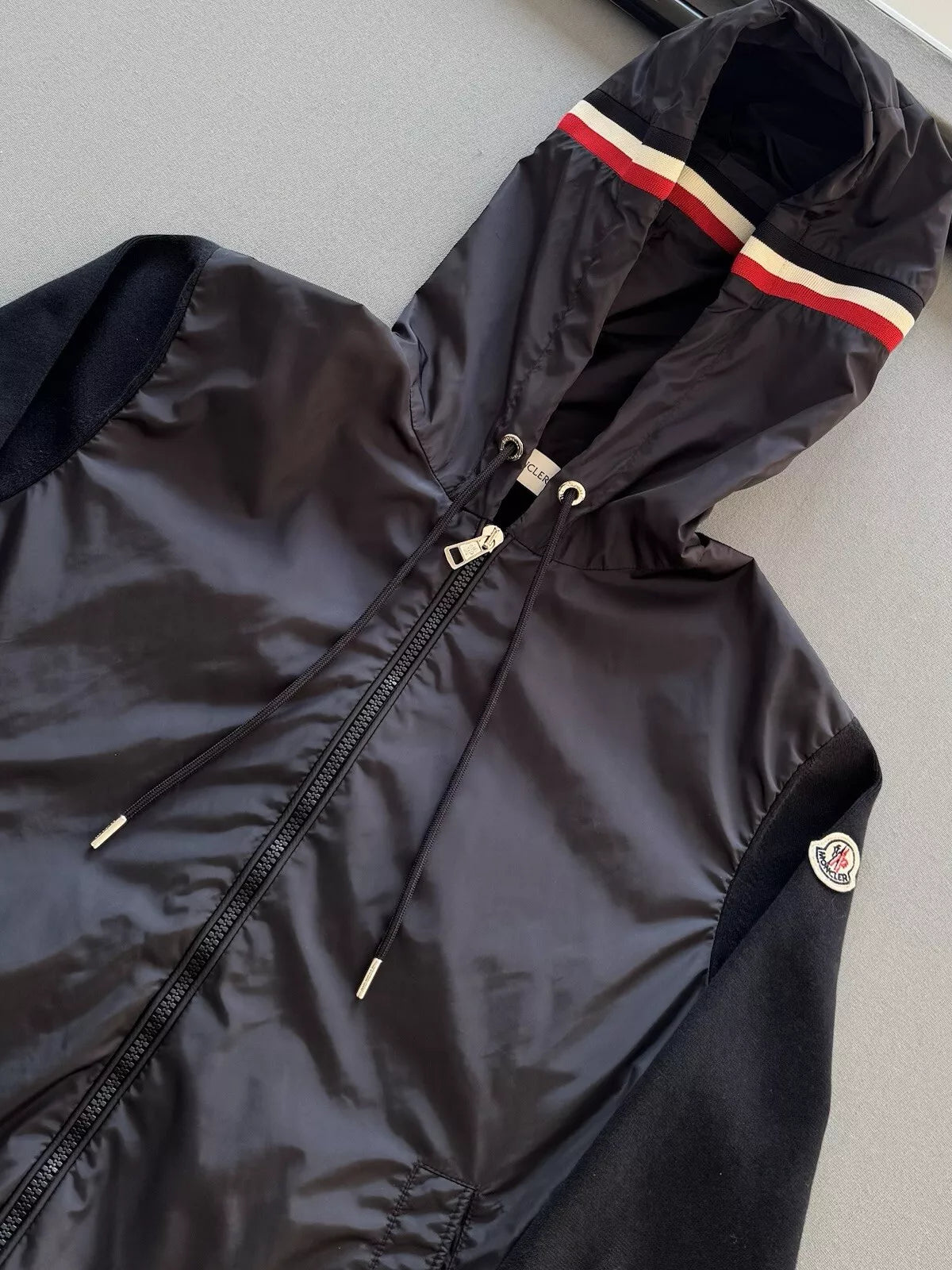 Moncler Tricot Navy Hybrid Cardigan - Size: Small (20.5''ptp)