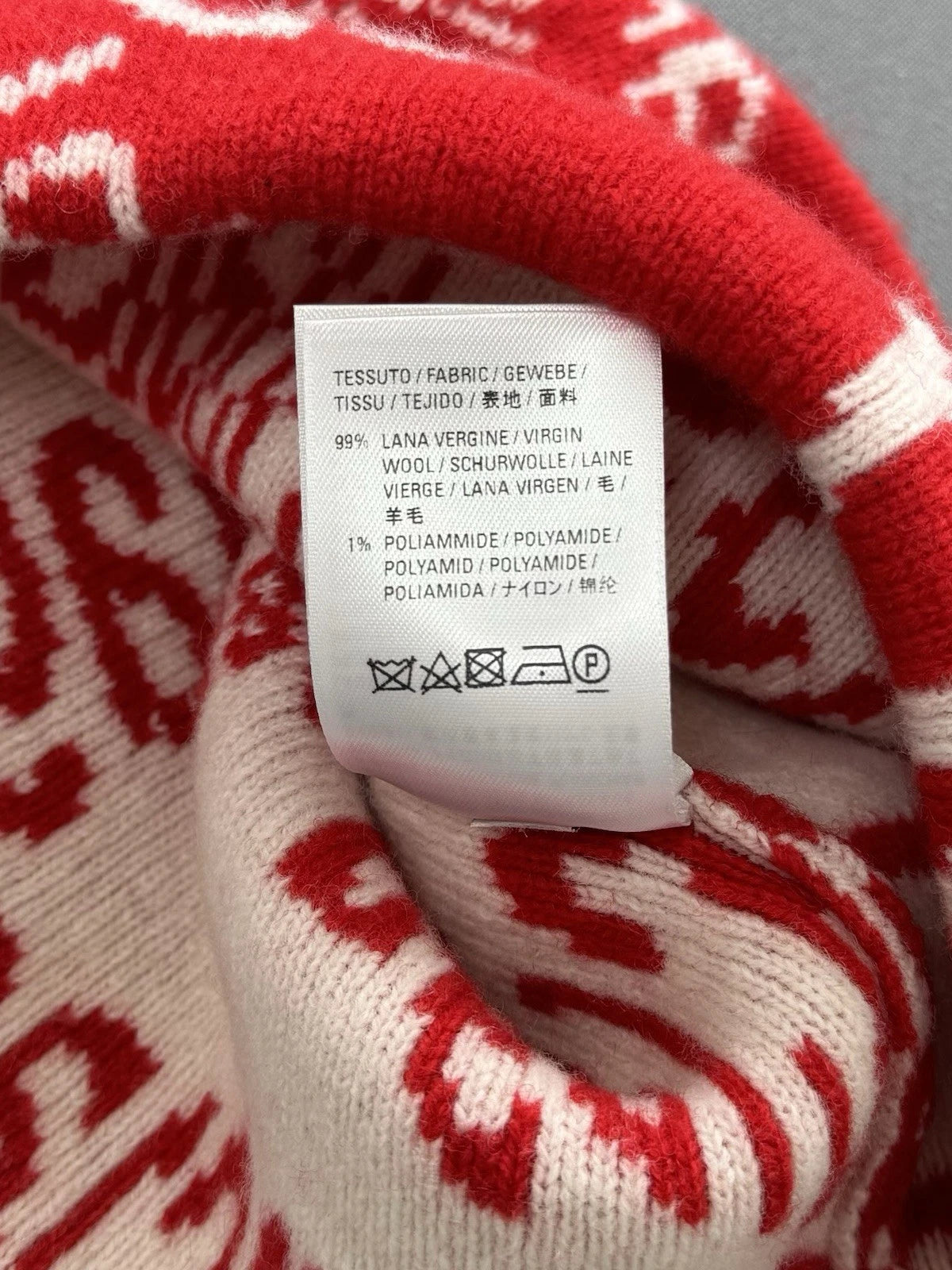 Balenciaga Red Logo Beanie Hat