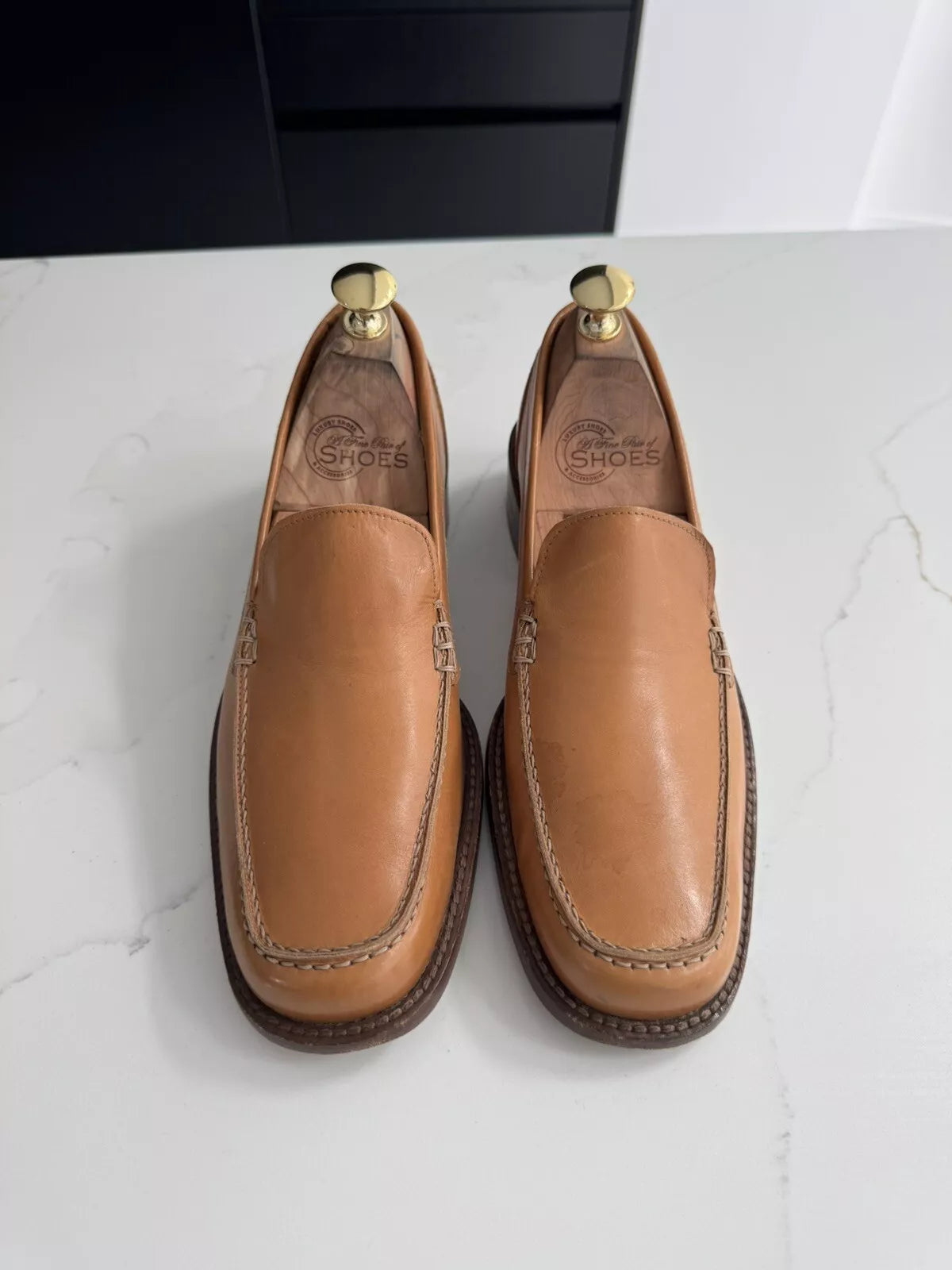 Loro Piana Brown/Tan Leather Loafers - UK 5.5(EU 38.5)