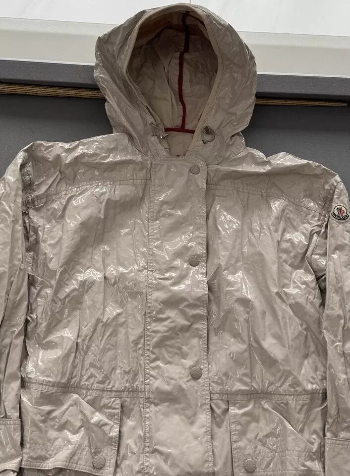 Moncler Beige Navet Rain Jacket - Size 3 - Fits UK 14/16