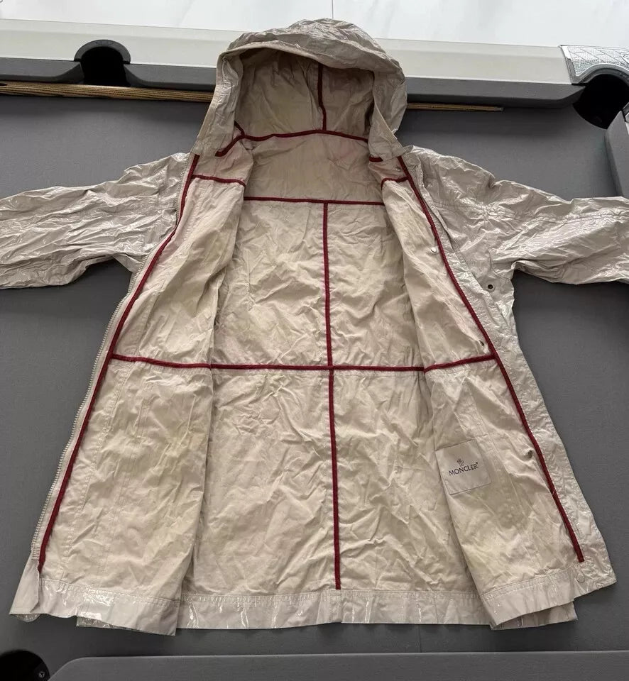 Moncler Beige Navet Rain Jacket - Size 3 - Fits UK 14/16