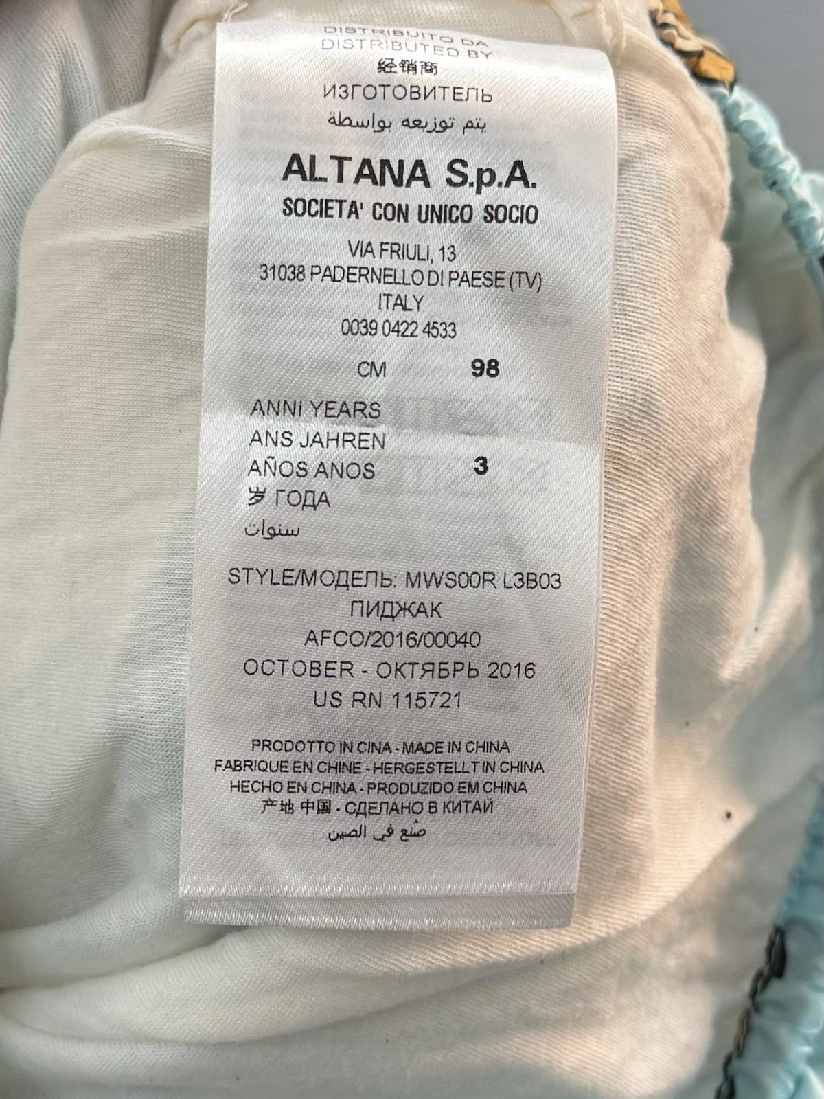 Moschino Baby Teddy Bear Print Jacket - Age 3