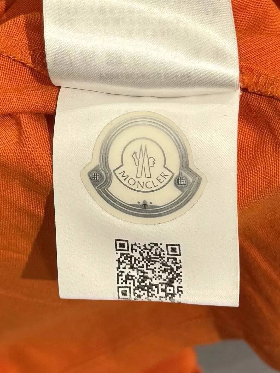 Moncler Orange Logo Print T Shirt - Large (23” PTP)