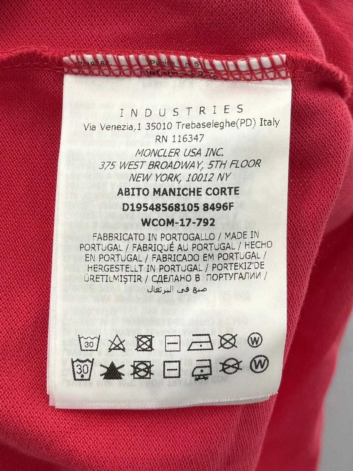 Moncler Red Logo Polo Red Dress - Age 14