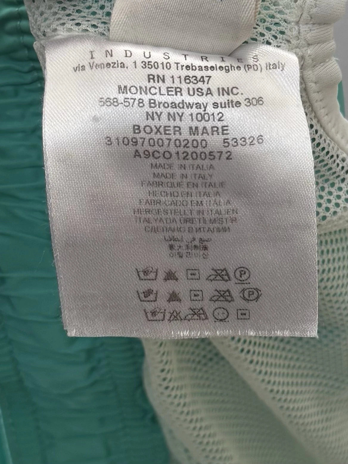 Moncler Grenoble Aqua Green Swim Shorts - XL - 32-34” Waist