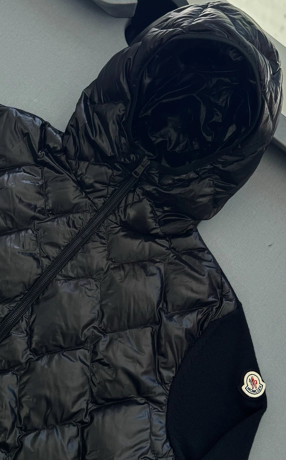 Moncler Tricot Black Padded Cardigan - XL  - PTP 23”