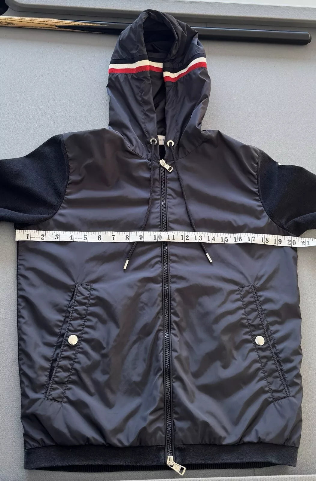 Moncler Tricot Navy Hybrid Cardigan - Size: Small (20.5''ptp)