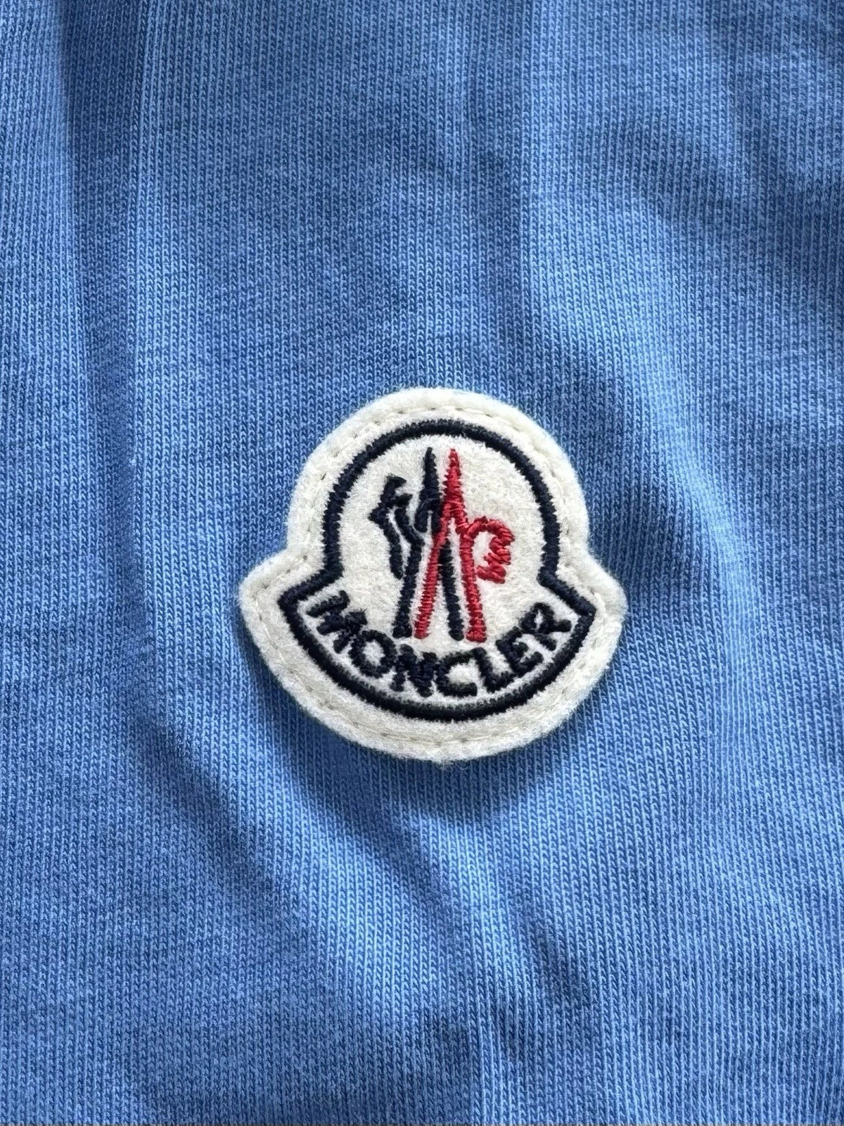 Moncler Sky Blue Garment-Washed T-Shirt - Large - 22” PTP