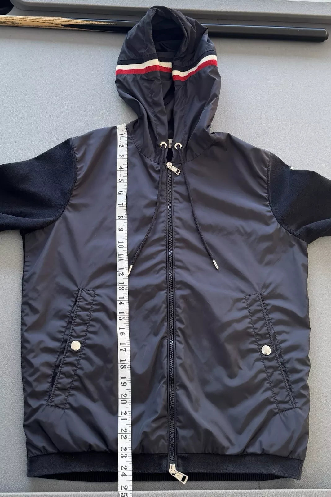 Moncler Tricot Navy Hybrid Cardigan - Size: Small (20.5''ptp)