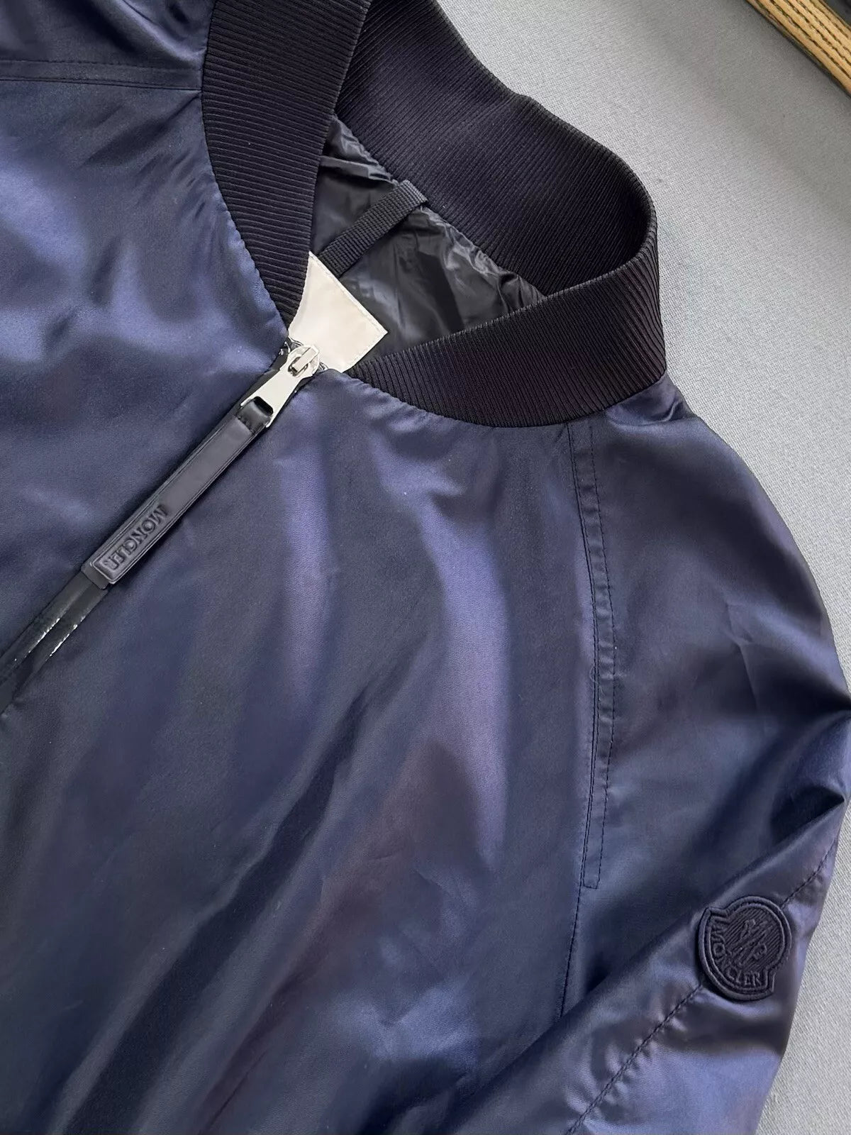 Moncler Gobie Navy Bomber Jacket- Size 3 - Fits UK 12/14