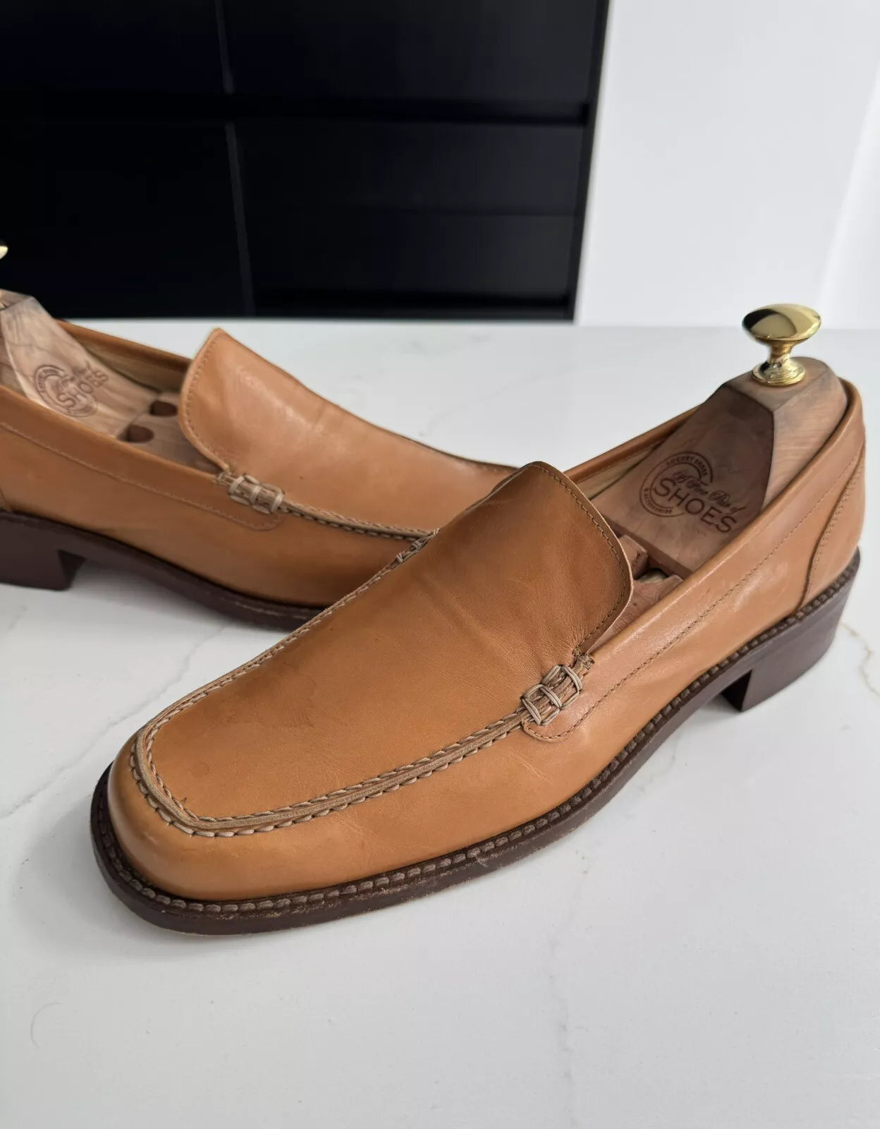 Loro Piana Brown/Tan Leather Loafers - UK 5.5(EU 38.5)