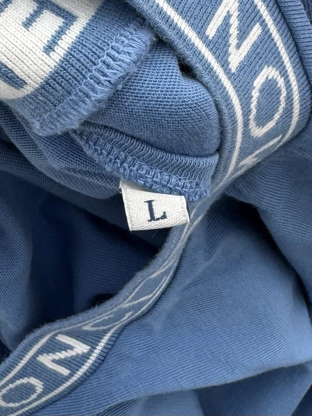 Moncler Sky Blue Garment-Washed T-Shirt - Large - 22” PTP