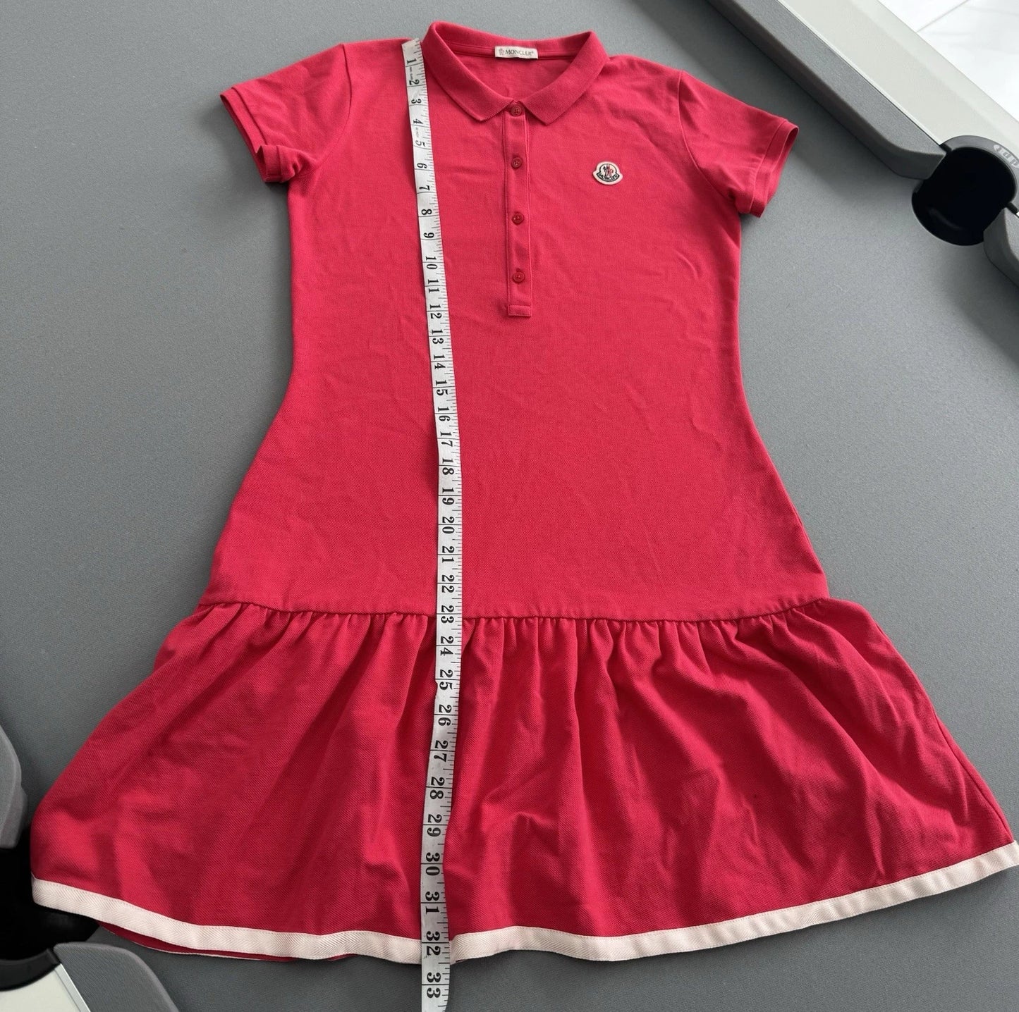 Moncler Red Logo Polo Red Dress - Age 14