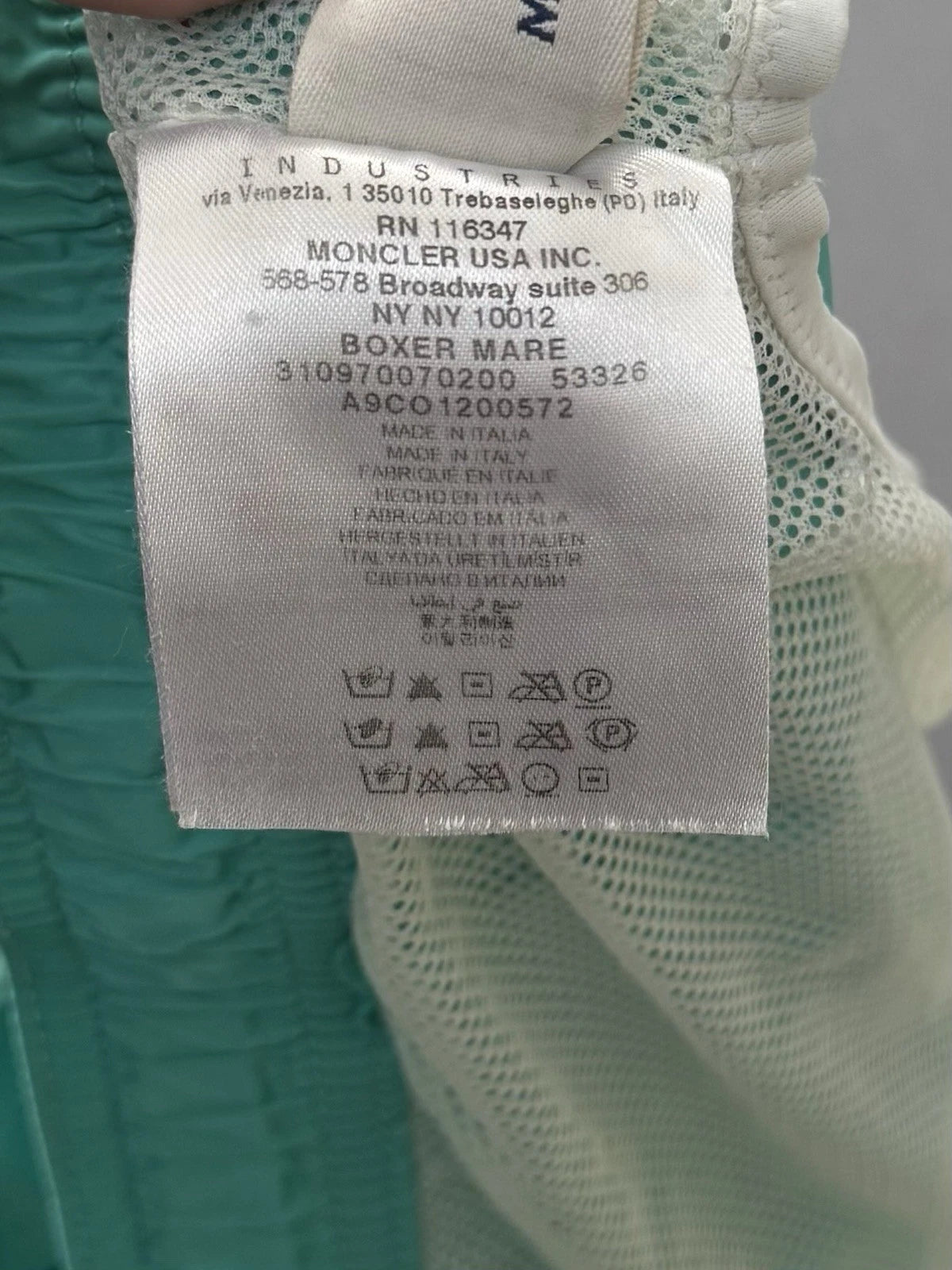 Moncler Grenoble Aqua Green Swim Shorts - XL - 32-34” Waist