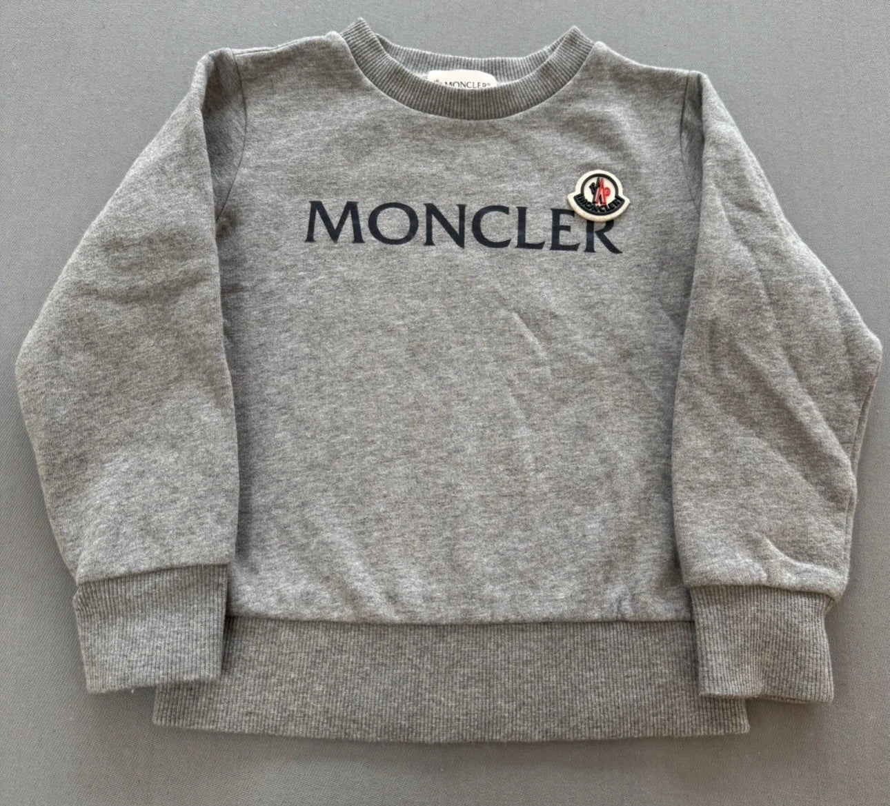 Moncler Grey Logo Print Sweater - Age 6 (14''ptp)