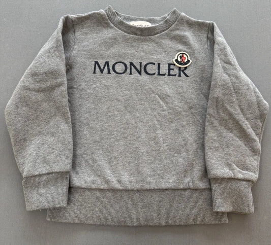 Moncler Grey Logo Print Sweater - Age 6 (14''ptp)