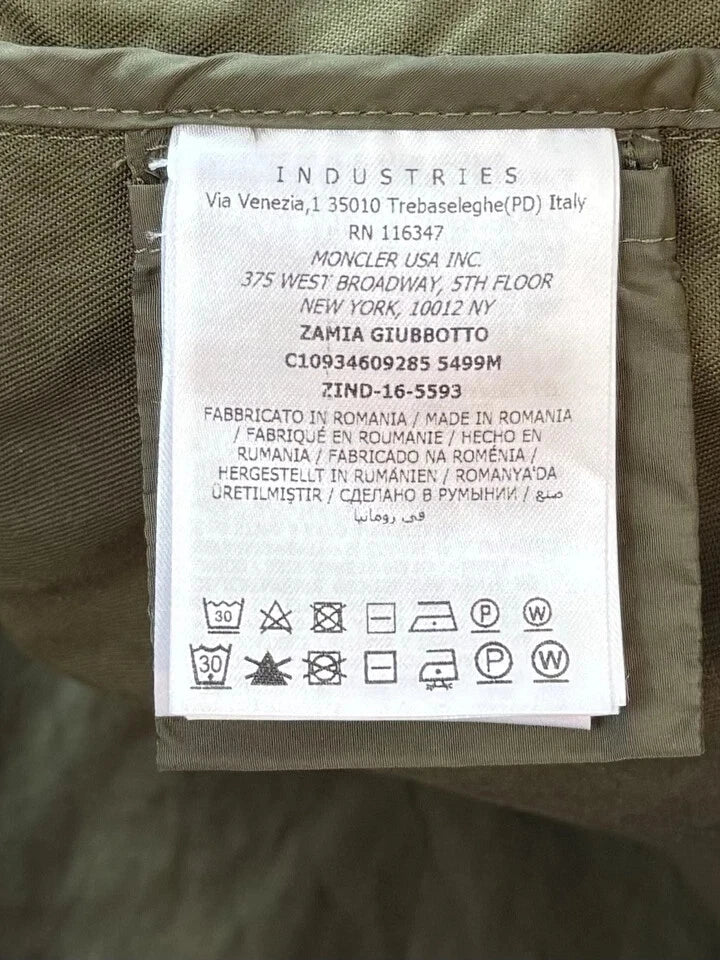Moncler Zamia Khaki Jacket - Size 3 (UK 12-14)