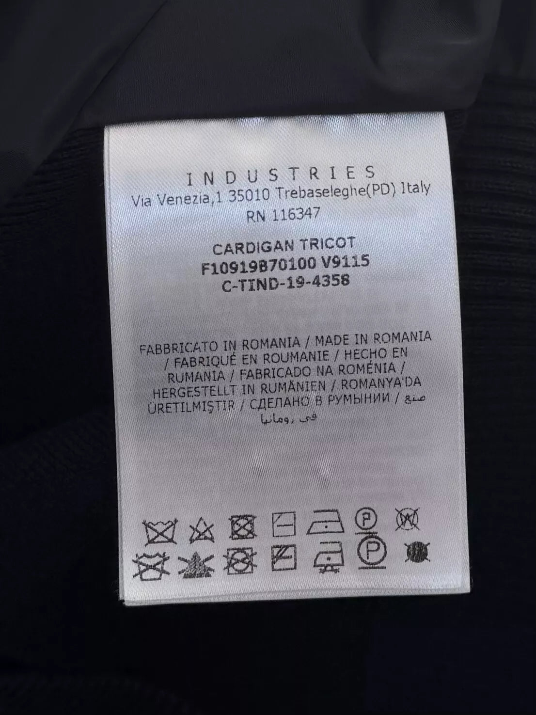 Moncler Tricot Navy Hybrid Cardigan - Size: Small (20.5''ptp)