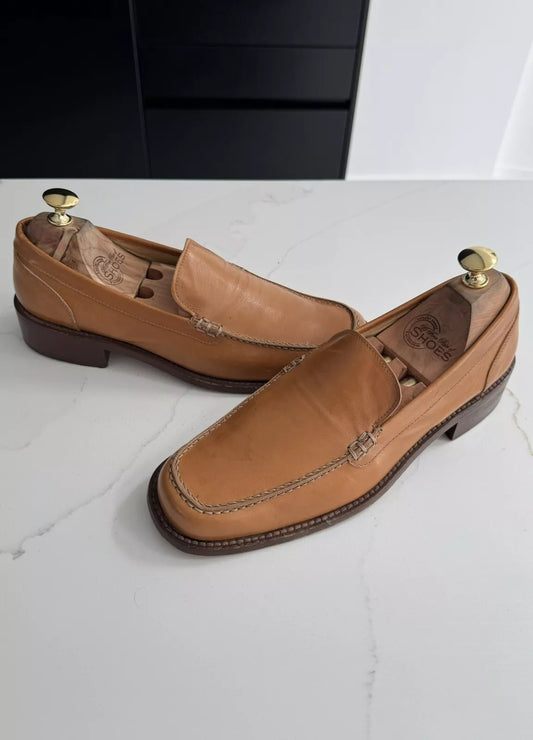Loro Piana Brown/Tan Leather Loafers - UK 5.5(EU 38.5)