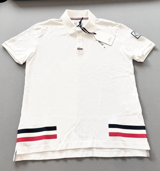 Moncler Gamme Bleu Contrasting Stripe Polo T Shirt - Small - 19.5 ” PTP Fits (S/M)