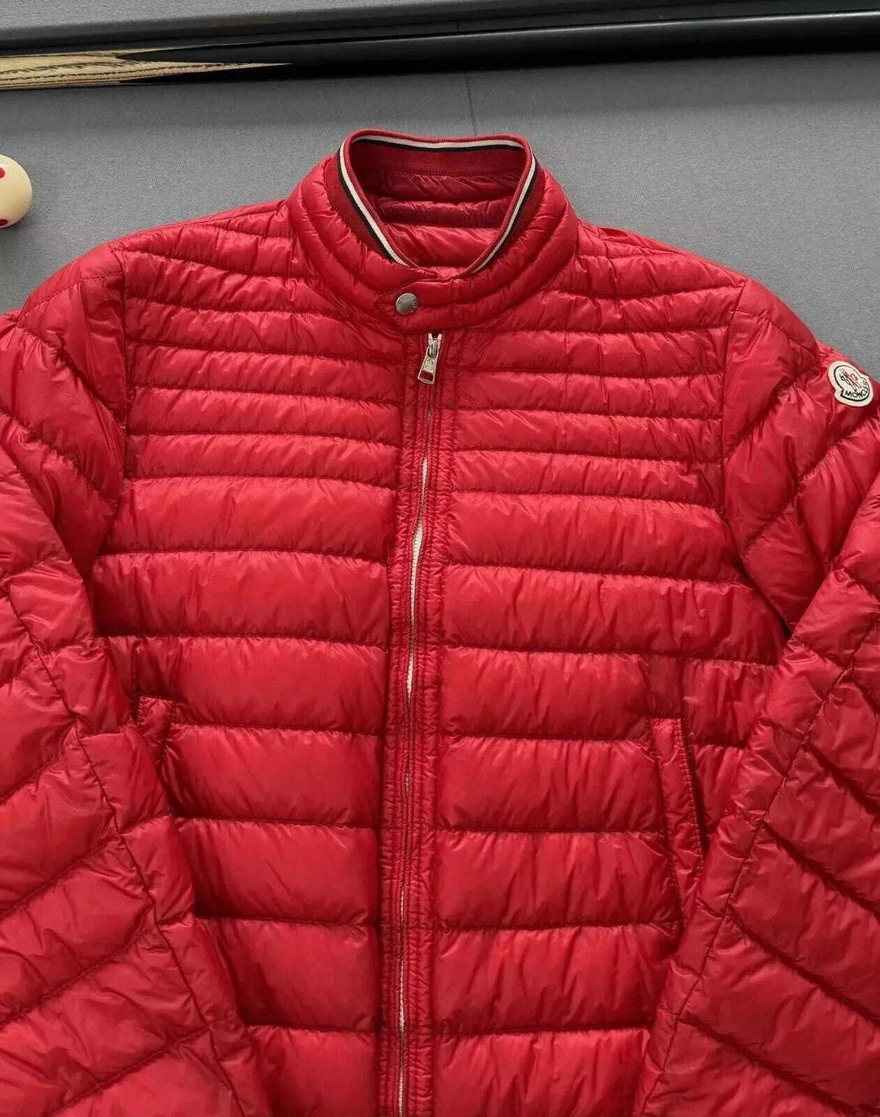 Moncler Red Garin Down Jacket - Size 2 (21''ptp)