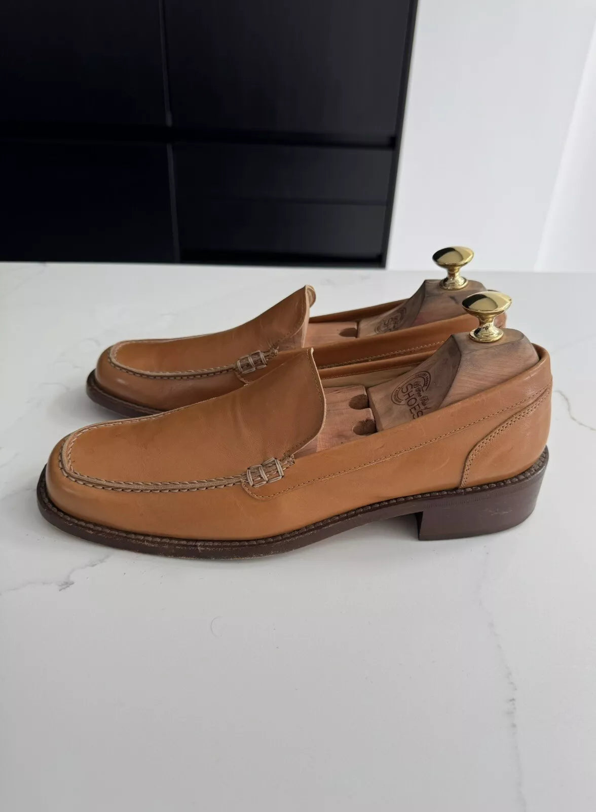 Loro Piana Brown/Tan Leather Loafers - UK 5.5(EU 38.5)