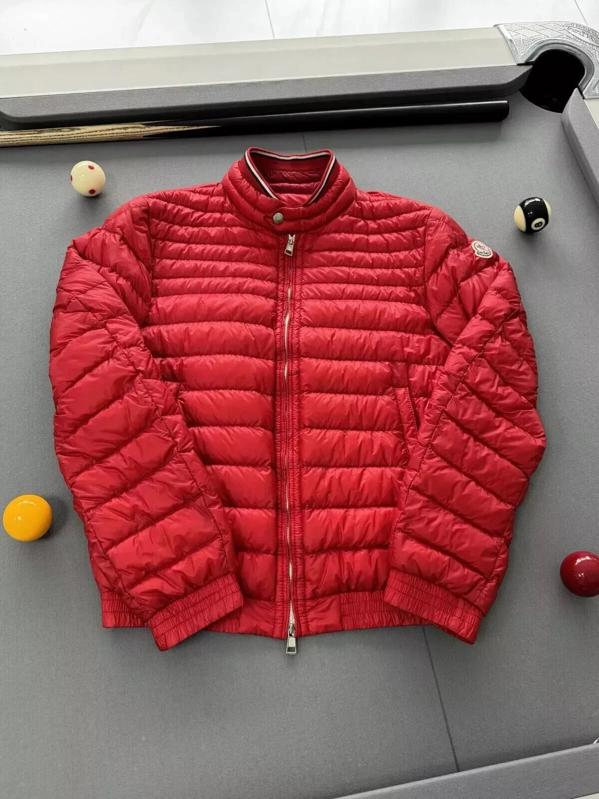 Moncler Red Garin Down Jacket - Size 2 (21''ptp)