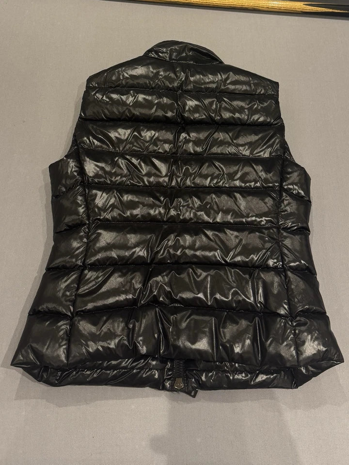 Moncler Ghany Black Padded Shell-Down Gilet - Size 00 - 17” PTP - Fits UK 6