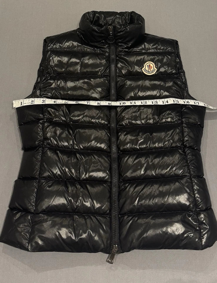 Moncler Ghany Black Padded Shell-Down Gilet - Size 00 - 17” PTP - Fits UK 6