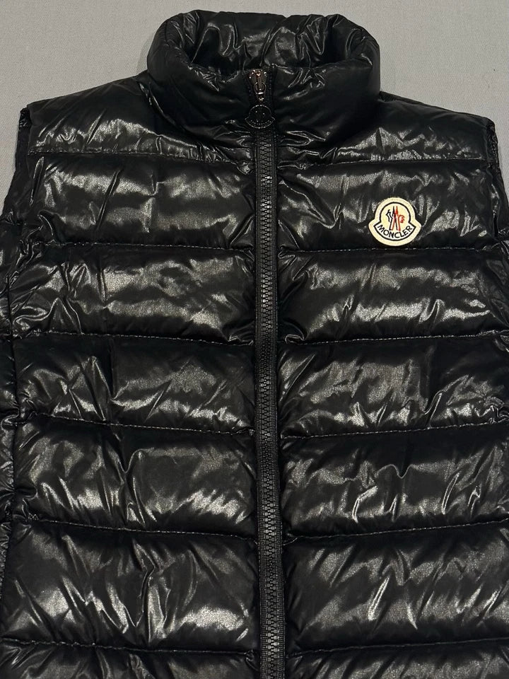Moncler Ghany Black Padded Shell-Down Gilet - Size 00 - 17” PTP - Fits UK 6