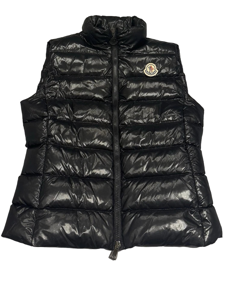 Moncler Ghany Black Padded Shell-Down Gilet - Size 00 - 17” PTP - Fits UK 6